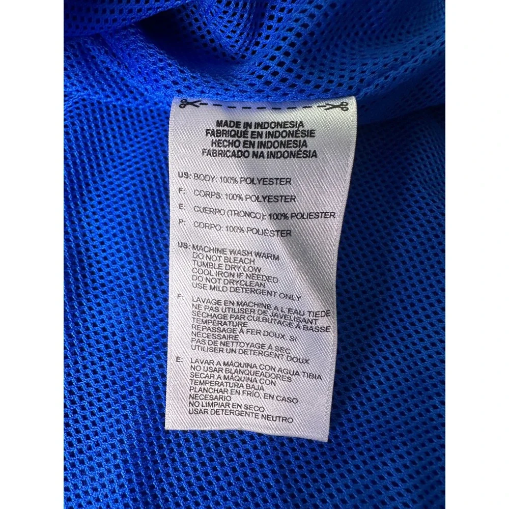 Adidas Mens M Running Jacket Blue Gray Hooded‎ Full Zip 3-Stripe Athletic
